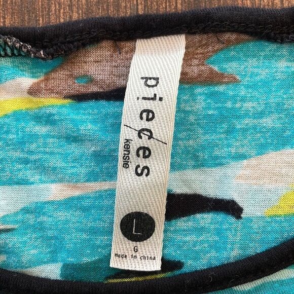 Kensie Pieces Colorful Camo Short Sleeve T-shirt - Picture 2 of 5